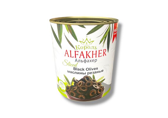 Маслины резаные б/к ALFAKHER 3100мл, ж/б, Египет