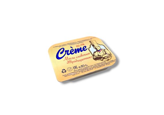 Масло сливочное порционное 82,5% CREME 10г*150шт