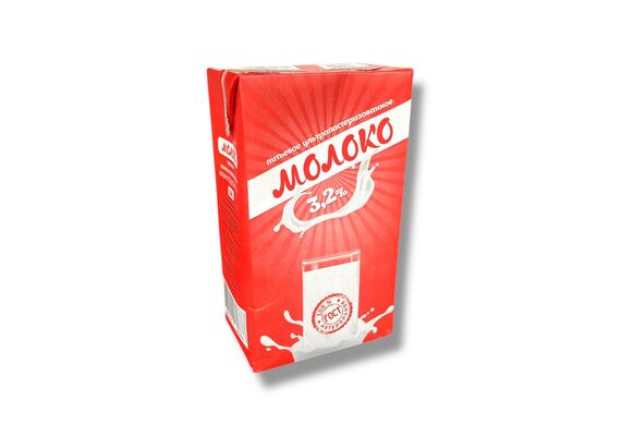 Молоко ультр.  "Красное" 3,2%  1л*12, упак,