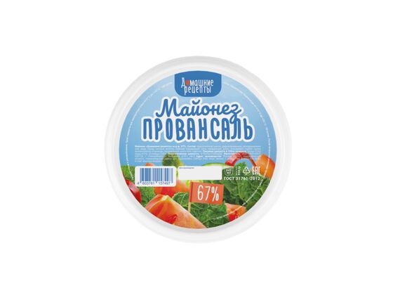 Майонез Провансаль м.д.ж. 67% ГОСТ31761-2012 ПЭТ ведро 1л