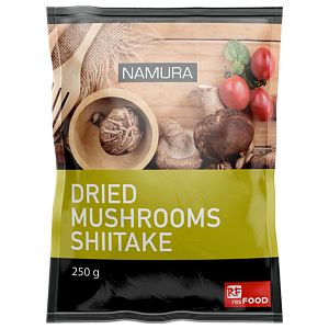 Грибы сушеные Шиитаке Namura 250гр, 40шт/кор, Китай